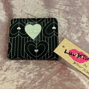 Betsey Johnson Black Quilted Heart Wallet